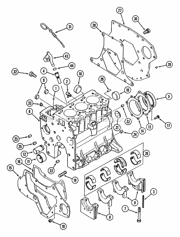 Crankcase - 19hp Diagram and Parts List for 544-412D100, 546-412D100 Cub Cadet Lawn Tractor